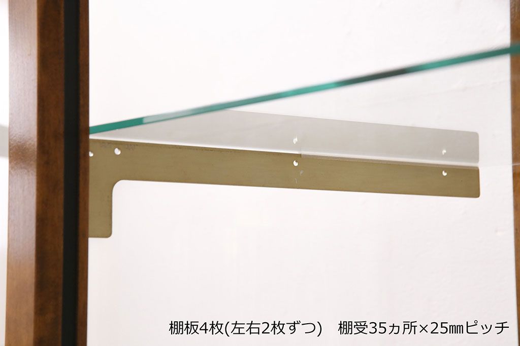 中古　特大　最高級品　曲面ガラス　パーケットが魅力的なオーバルデザインのガラスケース　(R-090807)