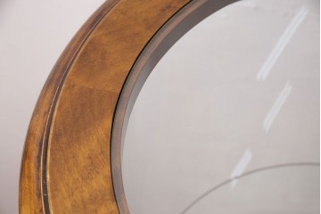 中古　特大　最高級品　曲面ガラス　パーケットが魅力的なオーバルデザインのガラスケース　(R-090807)