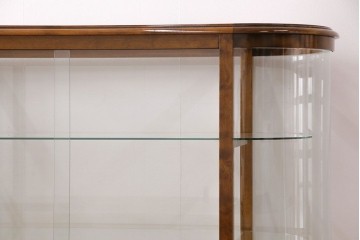 中古　特大　最高級品　曲面ガラス　パーケットが魅力的なオーバルデザインのガラスケース　(R-090807)