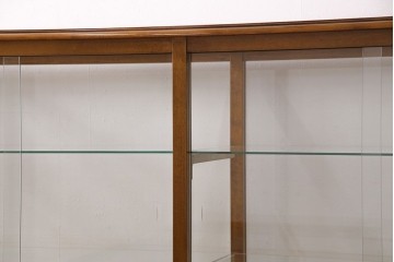 中古　特大　最高級品　曲面ガラス　パーケットが魅力的なオーバルデザインのガラスケース　(R-090807)