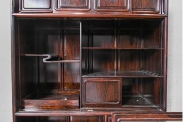 和製ヴィンテージ　美品　シャム柿材　濃淡豊かな木目が美しい茶箪笥　(R-090813)