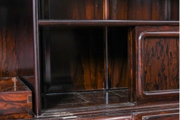和製ヴィンテージ　美品　シャム柿材　濃淡豊かな木目が美しい茶箪笥　(R-090813)