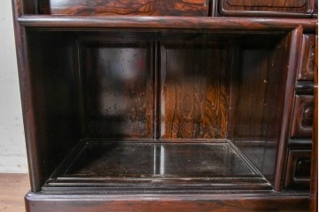 和製ヴィンテージ　美品　シャム柿材　濃淡豊かな木目が美しい茶箪笥　(R-090813)