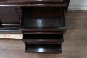 和製ヴィンテージ　美品　シャム柿材　濃淡豊かな木目が美しい茶箪笥　(R-090813)
