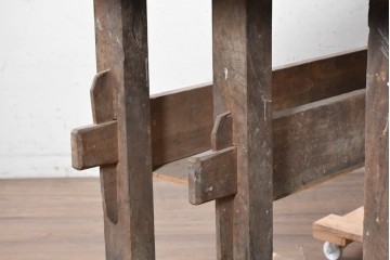 【簡易リペア限定品】　イギリスアンティーク　1920年から1950年頃　家具工房で使われていた重厚な佇まいのワークベンチ　(R-090816)