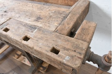 【簡易リペア限定品】　イギリスアンティーク　1920年から1950年頃　家具工房で使われていた重厚な佇まいのワークベンチ　(R-090816)