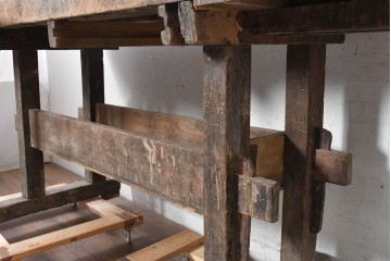 【簡易リペア限定品】　イギリスアンティーク　1920年から1950年頃　家具工房で使われていた重厚な佇まいのワークベンチ　(R-090816)
