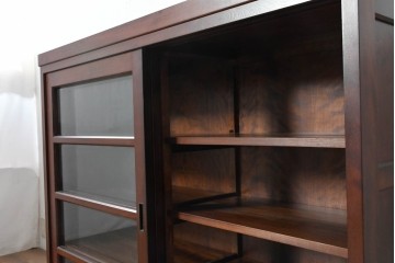 《台輪取り付け加工費込み》　中古　美品　松本民芸家具　端正な引き戸が品よく映える収納棚　(R-090819)