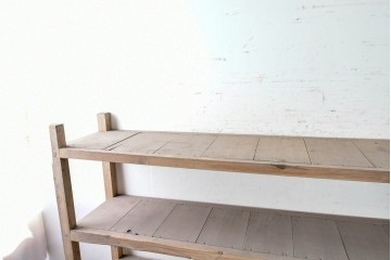 【簡易リペア限定品】　和製アンティーク　大正期から昭和初期　素朴な木味が引き立つ大型の棚　(R-090822)