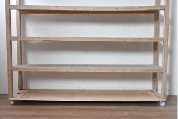【簡易リペア限定品】　和製アンティーク　大正期から昭和初期　素朴な木味が引き立つ大型の棚　(R-090822)