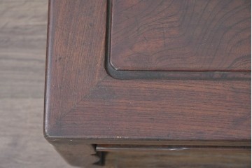 和製アンティーク　昭和初期　総欅(ケヤキ)材　波打つ脚がアクセントを添える小振りな座卓　(R-090824)