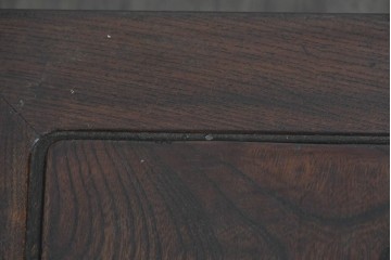 和製アンティーク　昭和初期　総欅(ケヤキ)材　波打つ脚がアクセントを添える小振りな座卓　(R-090824)