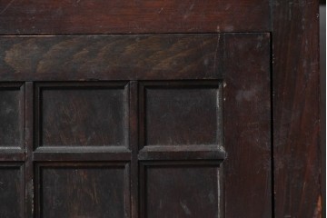 和製アンティーク　大正から昭和初期　大正ロマン　クラシカルな扉意匠を備えた両袖デスク　(R-090825)