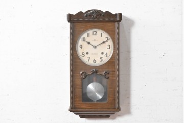 和製ヴィンテージ　昭和中期　精工舎(SEIKOSHA、セイコー)　玉状モールディングがクラシカルな振り子時計　(R-090826)