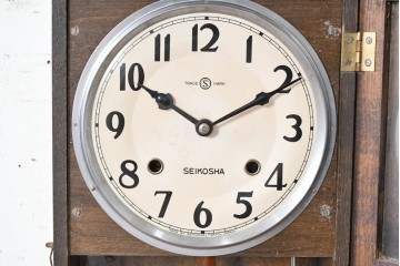 和製ヴィンテージ　昭和中期　精工舎(SEIKOSHA、セイコー)　玉状モールディングがクラシカルな振り子時計　(R-090826)
