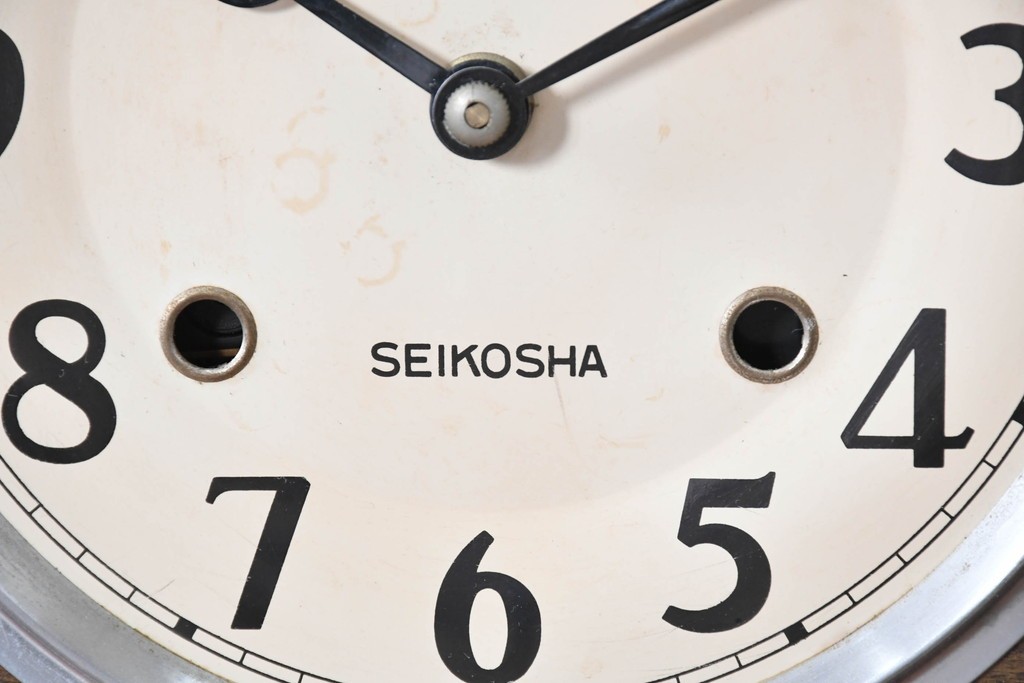 和製ヴィンテージ　昭和中期　精工舎(SEIKOSHA、セイコー)　玉状モールディングがクラシカルな振り子時計　(R-090826)