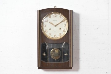 和製ヴィンテージ　昭和後期　精工舎(SEIKOSHA、セイコー)　ゴールドカラーの装飾がお洒落な振り子時計　(R-090827)