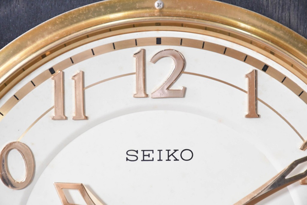 和製ヴィンテージ　昭和後期　精工舎(SEIKOSHA、セイコー)　ゴールドカラーの装飾がお洒落な振り子時計　(R-090827)