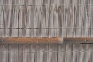 アンティーク建具　昭和初期　竹の横材と帯の透かし彫りを楽しむ夏戸2枚セット　(R-090831)
