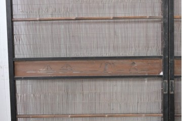 アンティーク建具　昭和初期　竹の横材と帯の透かし彫りを楽しむ夏戸2枚セット　(R-090831)