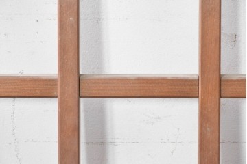 ヴィンテージ建具　昭和中期から昭和後期　格子と竹の組み合わせが美しい数寄屋の荒格子戸2枚セット　(R-090832)