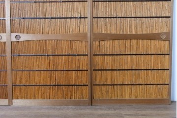 ヴィンテージ建具　昭和中期　涼やかな透け感を楽しめる夏戸4枚セット　(R-090833)