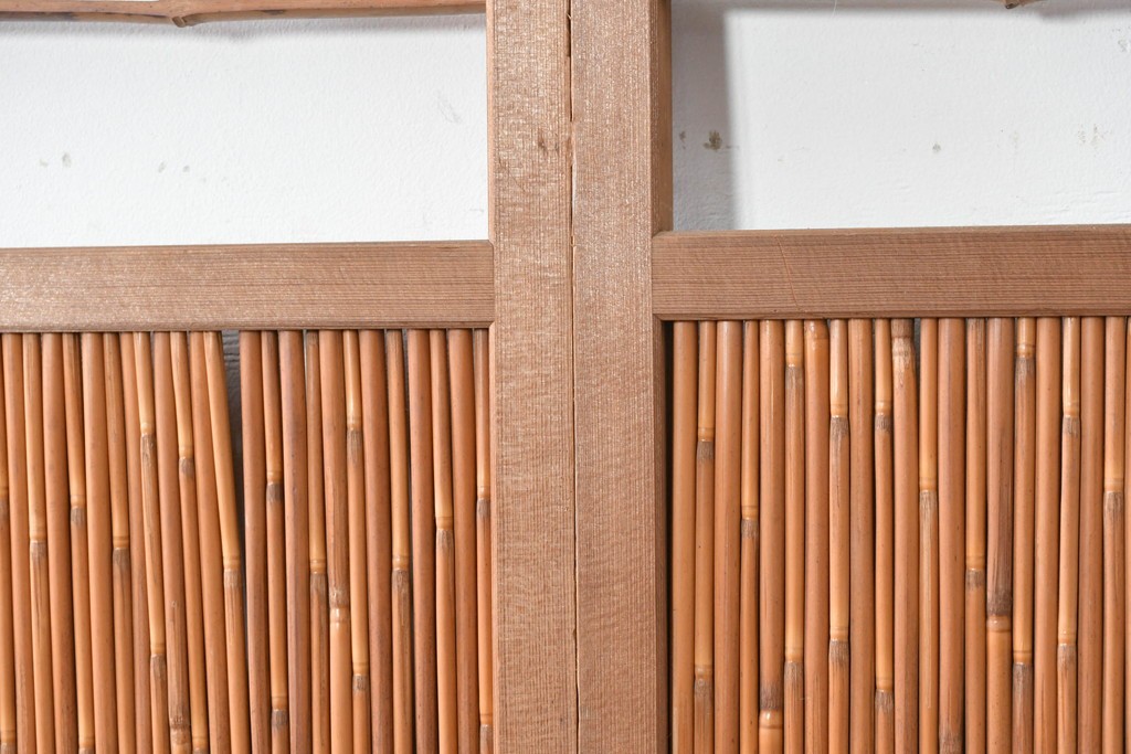 ヴィンテージ建具　昭和中期　涼やかな透け感を楽しめる夏戸4枚セット　(R-090833)