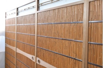ヴィンテージ建具　昭和中期　涼やかな透け感を楽しめる夏戸4枚セット　(R-090833)
