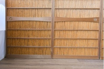 ヴィンテージ建具　昭和中期　涼やかな透け感を楽しめる夏戸4枚セット　(R-090833)