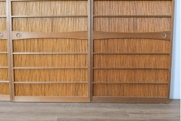 ヴィンテージ建具　昭和中期　涼やかな透け感を楽しめる夏戸4枚セット　(R-090833)