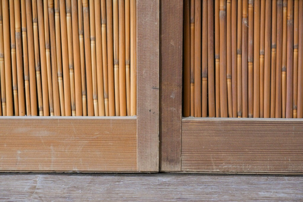 ヴィンテージ建具　昭和中期　涼やかな透け感を楽しめる夏戸4枚セット　(R-090833)