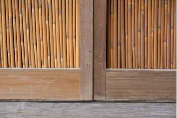 ヴィンテージ建具　昭和中期　涼やかな透け感を楽しめる夏戸4枚セット　(R-090833)