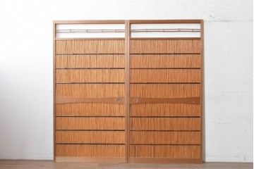 ヴィンテージ建具　昭和中期　涼やかな透け感を楽しめる夏戸2枚セット　(R-090834)