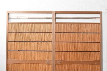 ヴィンテージ建具　昭和中期　涼やかな透け感を楽しめる夏戸2枚セット　(R-090834)