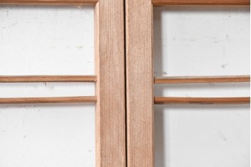 ヴィンテージ建具　昭和中期　涼やかな透け感を楽しめる夏戸2枚セット　(R-090834)