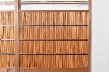 ヴィンテージ建具　昭和中期　涼やかな透け感を楽しめる夏戸2枚セット　(R-090834)