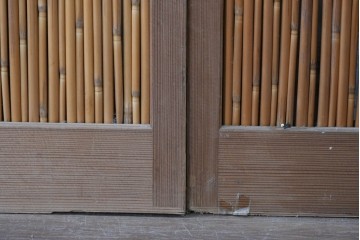 ヴィンテージ建具　昭和中期　涼やかな透け感を楽しめる夏戸2枚セット　(R-090834)