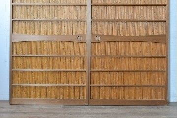 ヴィンテージ建具　昭和中期　涼やかな透け感を楽しめる夏戸2枚セット　(R-090834)