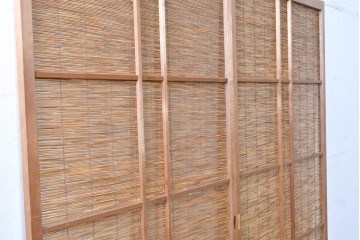 ヴィンテージ建具　昭和中期　素朴な風合いが魅力の夏戸2枚セット　(R-090835)