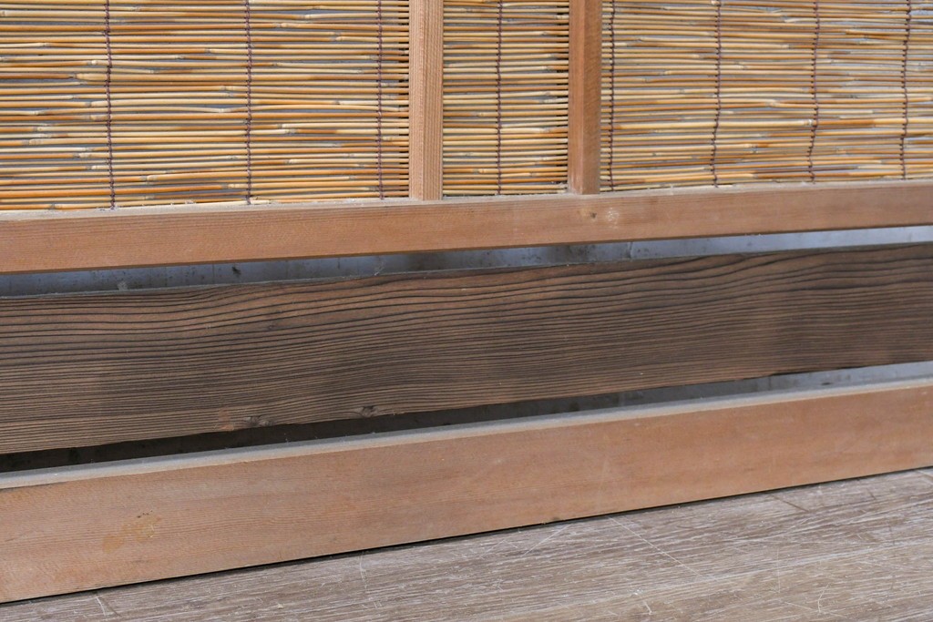 ヴィンテージ建具　昭和中期　素朴な風合いが魅力の夏戸2枚セット　(R-090835)
