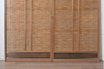 ヴィンテージ建具　昭和中期　素朴な風合いが魅力の夏戸2枚セット　(R-090835)