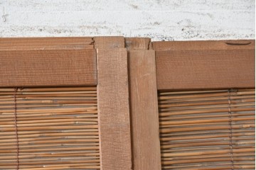 ヴィンテージ建具　昭和中期　素朴な風合いが魅力の夏戸2枚セット　(R-090835)