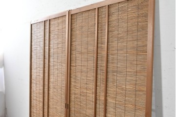 ヴィンテージ建具　昭和中期　素朴な風合いが魅力の夏戸2枚セット　(R-090835)