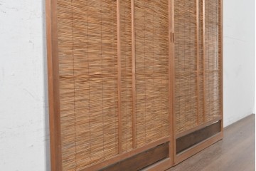 ヴィンテージ建具　昭和中期　素朴な風合いが魅力の夏戸2枚セット　(R-090835)