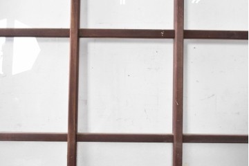 アンティーク建具　昭和期　格子ガラスがレトロな雰囲気を醸す木製ドア1枚　(R-090836)