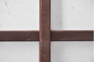 アンティーク建具　昭和期　格子ガラスがレトロな雰囲気を醸す木製ドア1枚　(R-090836)