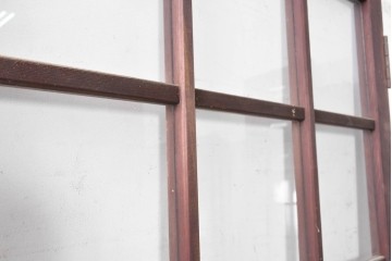 アンティーク建具　昭和期　格子ガラスがレトロな雰囲気を醸す木製ドア1枚　(R-090836)