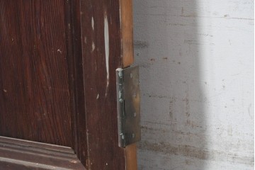 アンティーク建具　昭和期　格子ガラスがレトロな雰囲気を醸す木製ドア1枚　(R-090836)