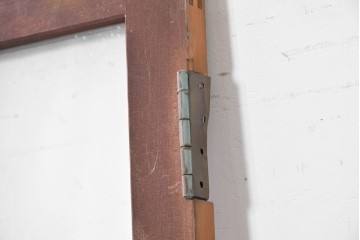 アンティーク建具　昭和期　格子ガラスがレトロな雰囲気を醸す木製ドア1枚　(R-090836)