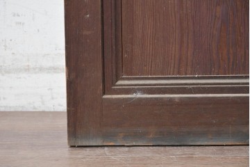 アンティーク建具　昭和期　格子ガラスがレトロな雰囲気を醸す木製ドア1枚　(R-090837)